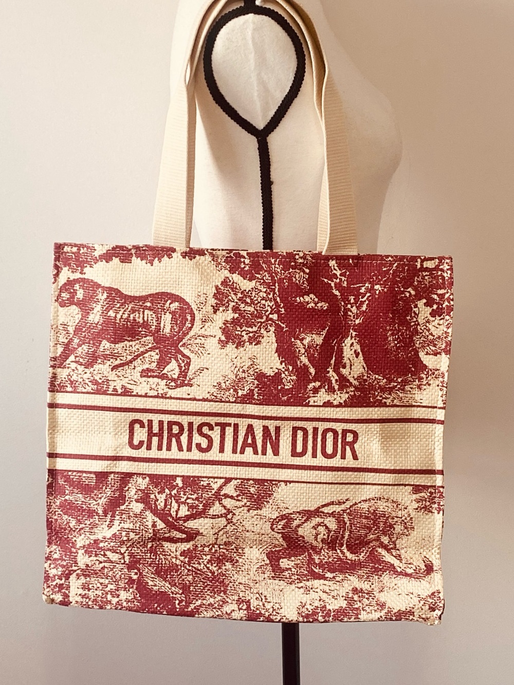 ❤️Christian Dior Straw Tote Red